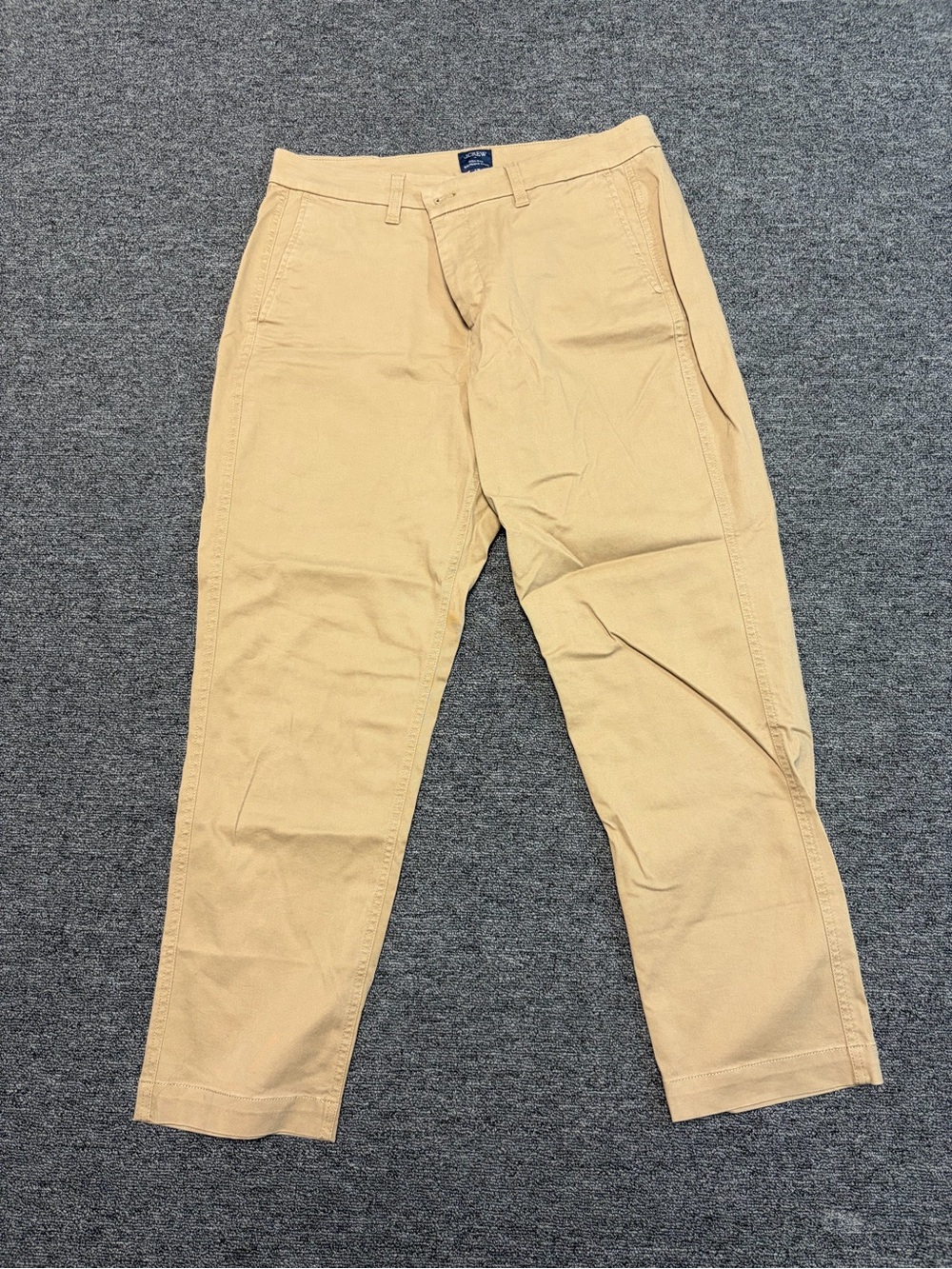 J. Crew Beige Straight-Leg Trousers